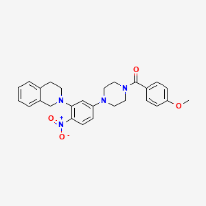 2-{5-[4-(4-METHOXYBENZOYL)PIPERAZIN-1-YL]-2-NITROPHENYL}-1,2,3,4-TETRAHYDROISOQUINOLINE