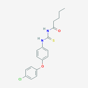 molecular formula C18H19ClN2O2S B399137 N-[4-(4-chlorophenoxy)phenyl]-N'-pentanoylthiourea 