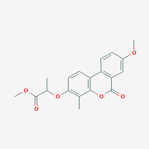 molecular formula C19H18O6 B3991375 methyl 2-[(8-methoxy-4-methyl-6-oxo-6H-benzo[c]chromen-3-yl)oxy]propanoate 