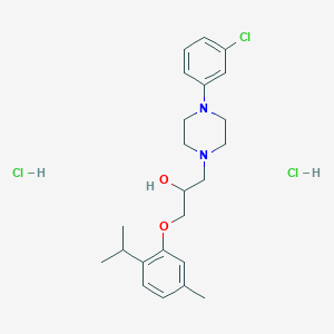 1-[4-(3-Chlorophenyl)piperazin-1-yl]-3-(5-methyl-2-propan-2-ylphenoxy)propan-2-ol;dihydrochloride