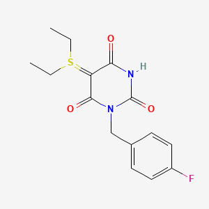 5-(diethyl-λ4-sulfanylidene)-1-[(4-fluorophenyl)methyl]-1,3-diazinane-2,4,6-trione