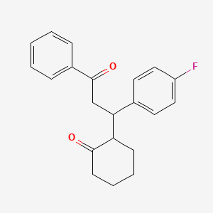 molecular formula C21H21FO2 B3991428 2-[1-(4-Fluorophenyl)-3-oxo-3-phenylpropyl]cyclohexan-1-one 