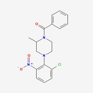 [4-(2-Chloro-6-nitrophenyl)-2-methylpiperazin-1-yl](phenyl)methanone