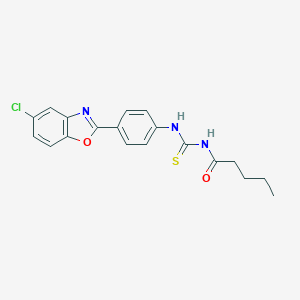 molecular formula C19H18ClN3O2S B399144 N-[[4-(5-chloro-1,3-benzoxazol-2-yl)phenyl]carbamothioyl]pentanamide CAS No. 371135-22-7