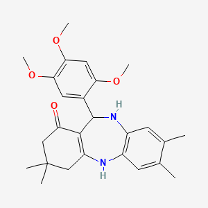 3,3,7,8-tetramethyl-11-(2,4,5-trimethoxyphenyl)-2,3,4,5,10,11-hexahydro-1H-dibenzo[b,e][1,4]diazepin-1-one