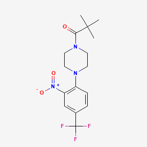 2,2-Dimethyl-1-{4-[2-nitro-4-(trifluoromethyl)phenyl]piperazin-1-yl}propan-1-one