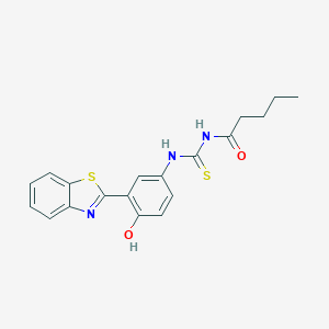molecular formula C19H19N3O2S2 B399148 N-{[3-(1,3-benzothiazol-2-yl)-4-hydroxyphenyl]carbamothioyl}pentanamide CAS No. 429635-36-9
