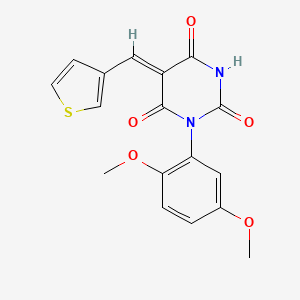 molecular formula C17H14N2O5S B3991486 (5Z)-1-(2,5-dimethoxyphenyl)-5-(thiophen-3-ylmethylidene)-1,3-diazinane-2,4,6-trione 