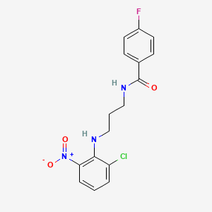 N-{3-[(2-chloro-6-nitrophenyl)amino]propyl}-4-fluorobenzamide