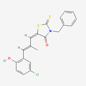 (5E)-3-benzyl-5-[(2E)-3-(5-chloro-2-hydroxyphenyl)-2-methylprop-2-en-1-ylidene]-2-thioxo-1,3-thiazolidin-4-one