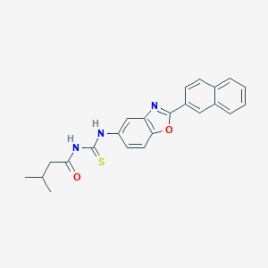 molecular formula C23H21N3O2S B399153 3-methyl-N-[(2-naphthalen-2-yl-1,3-benzoxazol-5-yl)carbamothioyl]butanamide CAS No. 364736-65-2