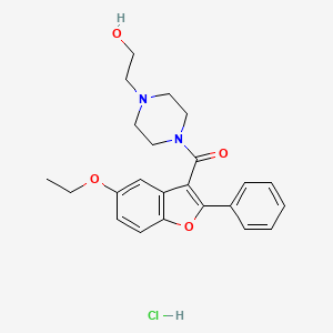 (5-ethoxy-2-phenyl-1-benzofuran-3-yl)-[4-(2-hydroxyethyl)piperazin-1-yl]methanone;hydrochloride