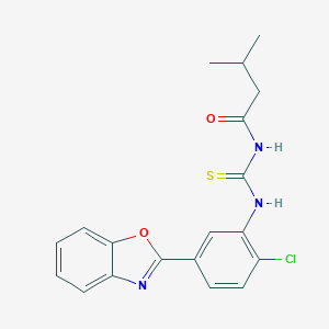 molecular formula C19H18ClN3O2S B399157 N-{[5-(1,3-benzoxazol-2-yl)-2-chlorophenyl]carbamothioyl}-3-methylbutanamide CAS No. 380312-63-0