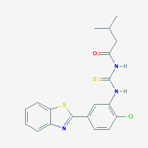 molecular formula C19H18ClN3OS2 B399158 N-{[5-(1,3-benzothiazol-2-yl)-2-chlorophenyl]carbamothioyl}-3-methylbutanamide 