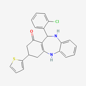 11-(2-chlorophenyl)-3-(thiophen-2-yl)-2,3,4,5,10,11-hexahydro-1H-dibenzo[b,e][1,4]diazepin-1-one