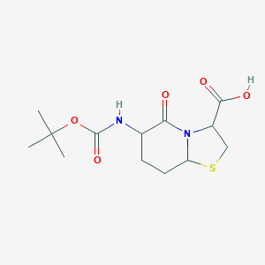 molecular formula C13H20N2O5S B039916 2-Oxo-3-tert-butyloxycarbonylamino-7-thia-1-azabicyclo(4.3.0)nonane-9-carboxylic acid CAS No. 124602-20-6