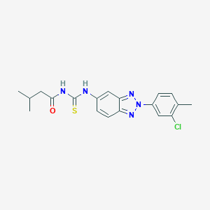 molecular formula C19H20ClN5OS B399165 N-{[2-(3-chloro-4-methylphenyl)-2H-benzotriazol-5-yl]carbamothioyl}-3-methylbutanamide 