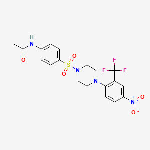 N-[4-({4-[4-nitro-2-(trifluoromethyl)phenyl]piperazin-1-yl}sulfonyl)phenyl]acetamide