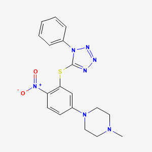 1-METHYL-4-{4-NITRO-3-[(1-PHENYL-1H-1,2,3,4-TETRAZOL-5-YL)SULFANYL]PHENYL}PIPERAZINE