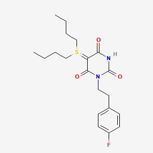 5-(dibutyl-λ4-sulfanylidene)-1-[2-(4-fluorophenyl)ethyl]-1,3-diazinane-2,4,6-trione