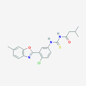 molecular formula C20H20ClN3O2S B399168 N-{[4-chloro-3-(6-methyl-1,3-benzoxazol-2-yl)phenyl]carbamothioyl}-3-methylbutanamide 