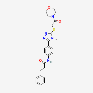 N-[4-(4-methyl-5-{[2-(4-morpholinyl)-2-oxoethyl]thio}-4H-1,2,4-triazol-3-yl)phenyl]-3-phenylpropanamide