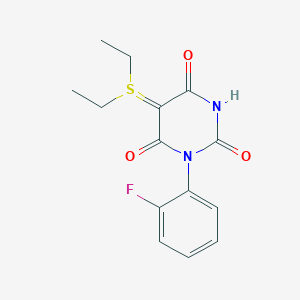 5-(diethyl-λ4-sulfanylidene)-1-(2-fluorophenyl)-1,3-diazinane-2,4,6-trione