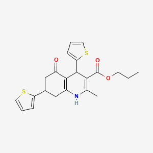 PROPYL 2-METHYL-5-OXO-4,7-BIS(THIOPHEN-2-YL)-1,4,5,6,7,8-HEXAHYDROQUINOLINE-3-CARBOXYLATE