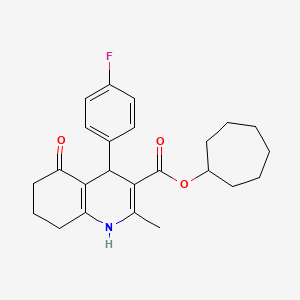 cycloheptyl 4-(4-fluorophenyl)-2-methyl-5-oxo-1,4,5,6,7,8-hexahydro-3-quinolinecarboxylate