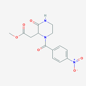 Methyl 2-[1-(4-nitrobenzoyl)-3-oxopiperazin-2-yl]acetate