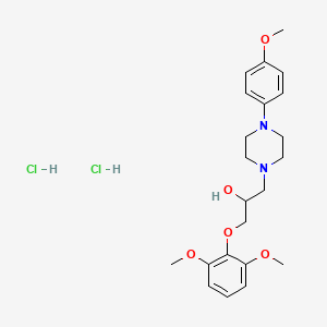 molecular formula C22H32Cl2N2O5 B3991757 1-(2,6-dimethoxyphenoxy)-3-[4-(4-methoxyphenyl)piperazin-1-yl]propan-2-ol;dihydrochloride 