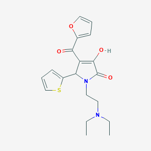 (4E)-1-[2-(diethylamino)ethyl]-4-[furan-2-yl(hydroxy)methylidene]-5-(thiophen-2-yl)pyrrolidine-2,3-dione