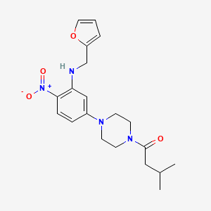 1-[4-(3-{[(FURAN-2-YL)METHYL]AMINO}-4-NITROPHENYL)PIPERAZIN-1-YL]-3-METHYLBUTAN-1-ONE