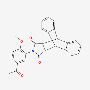 17-(5-acetyl-2-methoxyphenyl)-17-azapentacyclo[6.6.5.0~2,7~.0~9,14~.0~15,19~]nonadeca-2,4,6,9,11,13-hexaene-16,18-dione