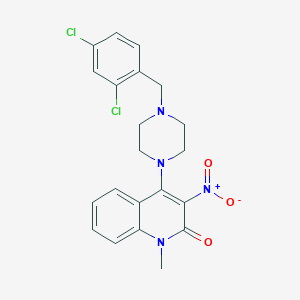 4-[4-(2,4-DICHLOROBENZYL)PIPERAZINO]-1-METHYL-3-NITRO-2(1H)-QUINOLINONE