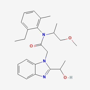 N-(2-ETHYL-6-METHYLPHENYL)-2-[2-(1-HYDROXYETHYL)-1H-1,3-BENZODIAZOL-1-YL]-N-(1-METHOXYPROPAN-2-YL)ACETAMIDE