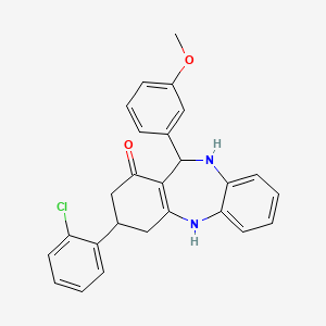 3-(2-chlorophenyl)-11-(3-methoxyphenyl)-2,3,4,5,10,11-hexahydro-1H-dibenzo[b,e][1,4]diazepin-1-one