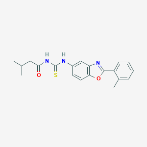 molecular formula C20H21N3O2S B399182 3-methyl-N-{[2-(2-methylphenyl)-1,3-benzoxazol-5-yl]carbamothioyl}butanamide 