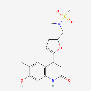 molecular formula C17H20N2O5S B3991820 N-{[5-(7-hydroxy-6-methyl-2-oxo-1,2,3,4-tetrahydroquinolin-4-yl)-2-furyl]methyl}-N-methylmethanesulfonamide 