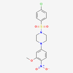 1-[(4-chlorophenyl)sulfonyl]-4-(3-methoxy-4-nitrophenyl)piperazine