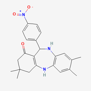 3,3,7,8-tetramethyl-11-(4-nitrophenyl)-2,3,4,5,10,11-hexahydro-1H-dibenzo[b,e][1,4]diazepin-1-one