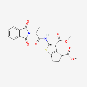 dimethyl 2-{[2-(1,3-dioxo-1,3-dihydro-2H-isoindol-2-yl)propanoyl]amino}-5,6-dihydro-4H-cyclopenta[b]thiophene-3,4-dicarboxylate