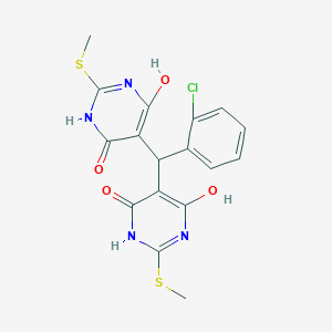 5-{(2-chlorophenyl)[4-hydroxy-2-(methylsulfanyl)-6-oxo-1,6-dihydro-5-pyrimidinyl]methyl}-6-hydroxy-2-(methylsulfanyl)-4(3H)-pyrimidinone