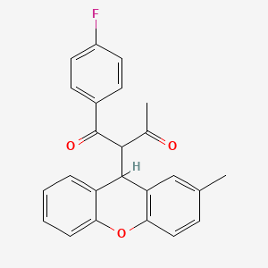 molecular formula C24H19FO3 B3991851 1-(4-fluorophenyl)-2-(2-methyl-9H-xanthen-9-yl)-1,3-butanedione 