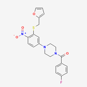 1-(4-fluorobenzoyl)-4-{3-[(2-furylmethyl)thio]-4-nitrophenyl}piperazine