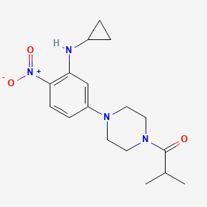 1-{4-[3-(Cyclopropylamino)-4-nitrophenyl]piperazin-1-yl}-2-methylpropan-1-one