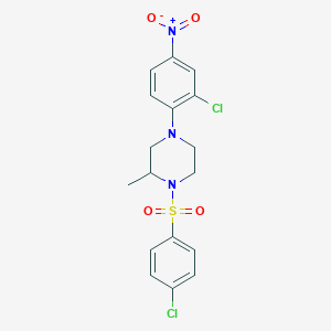 4-(2-Chloro-4-nitrophenyl)-1-(4-chlorobenzenesulfonyl)-2-methylpiperazine