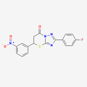 2-(4-FLUOROPHENYL)-5-(3-NITROPHENYL)-5H,6H,7H-[1,2,4]TRIAZOLO[3,2-B][1,3]THIAZIN-7-ONE