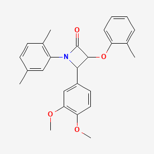 4-(3,4-Dimethoxyphenyl)-1-(2,5-dimethylphenyl)-3-(2-methylphenoxy)azetidin-2-one