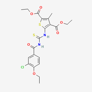 Diethyl 5-({[(3-chloro-4-ethoxyphenyl)carbonyl]carbamothioyl}amino)-3-methylthiophene-2,4-dicarboxylate